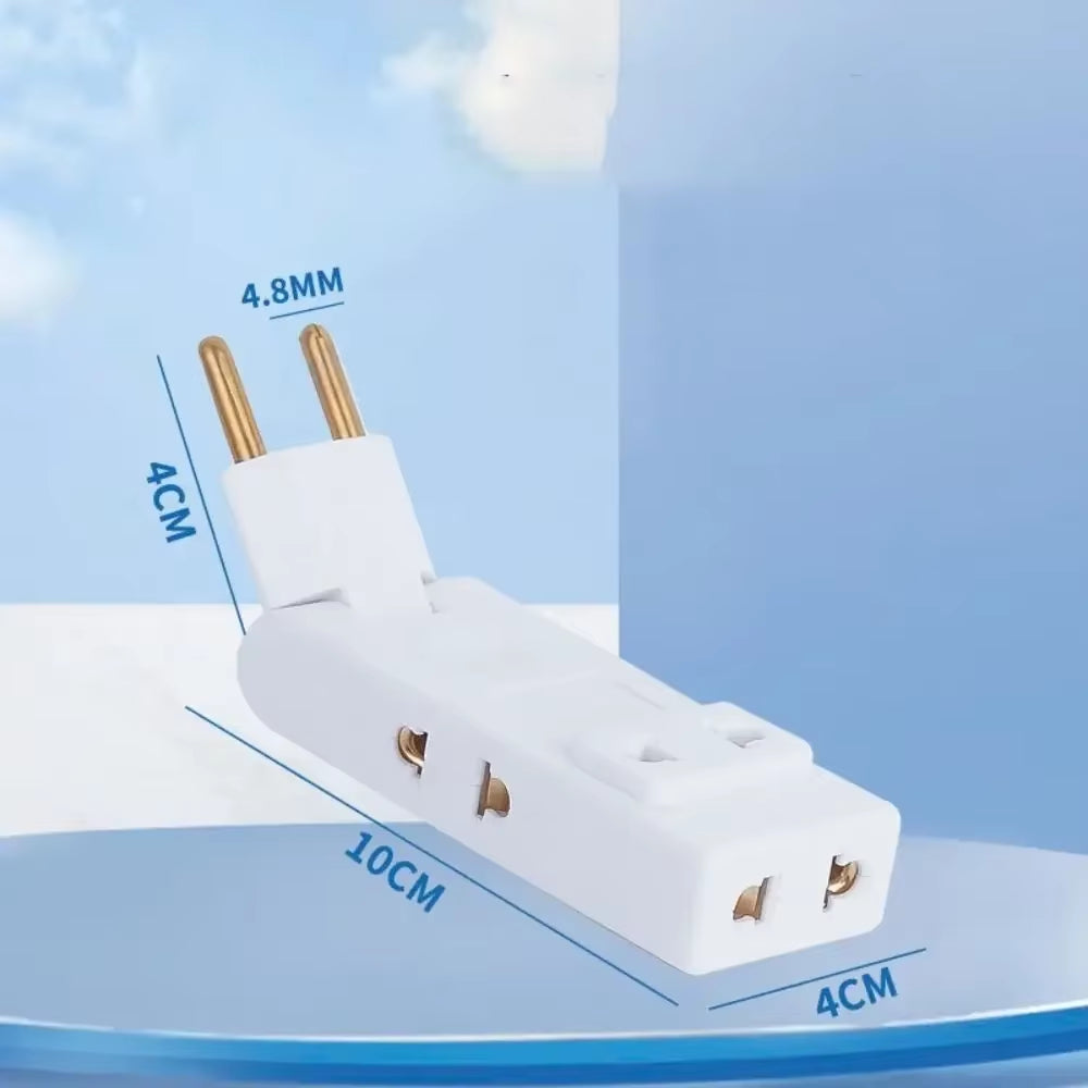 Adjustable 180° Rotating Electrical Outlet Extender - White Power Socket Expander for Nightstands
