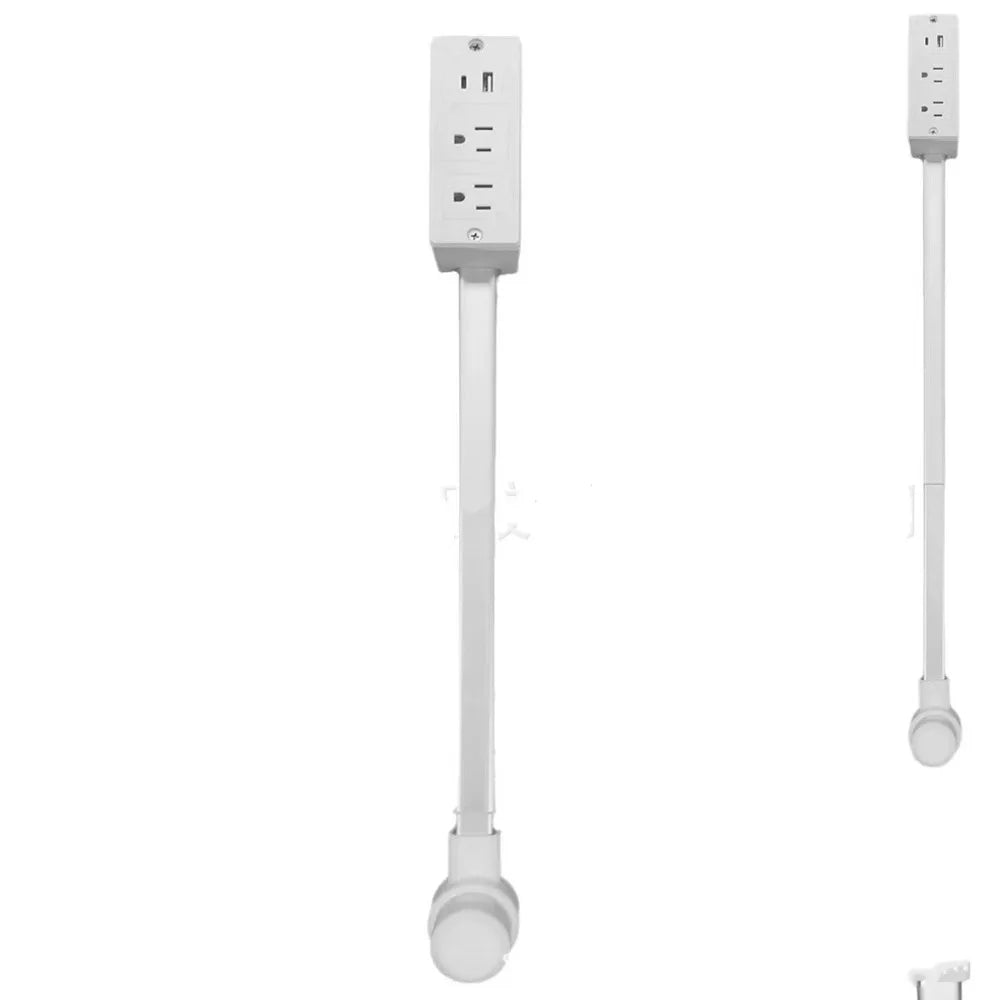 Adjustable 180° Rotating Electrical Outlet Extender - White Power Socket Expander for Nightstands
