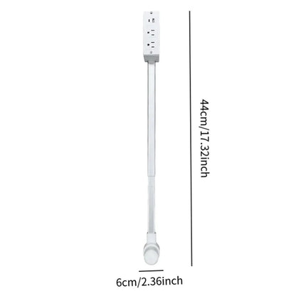 Adjustable 180° Rotating Electrical Outlet Extender - White Power Socket Expander for Nightstands